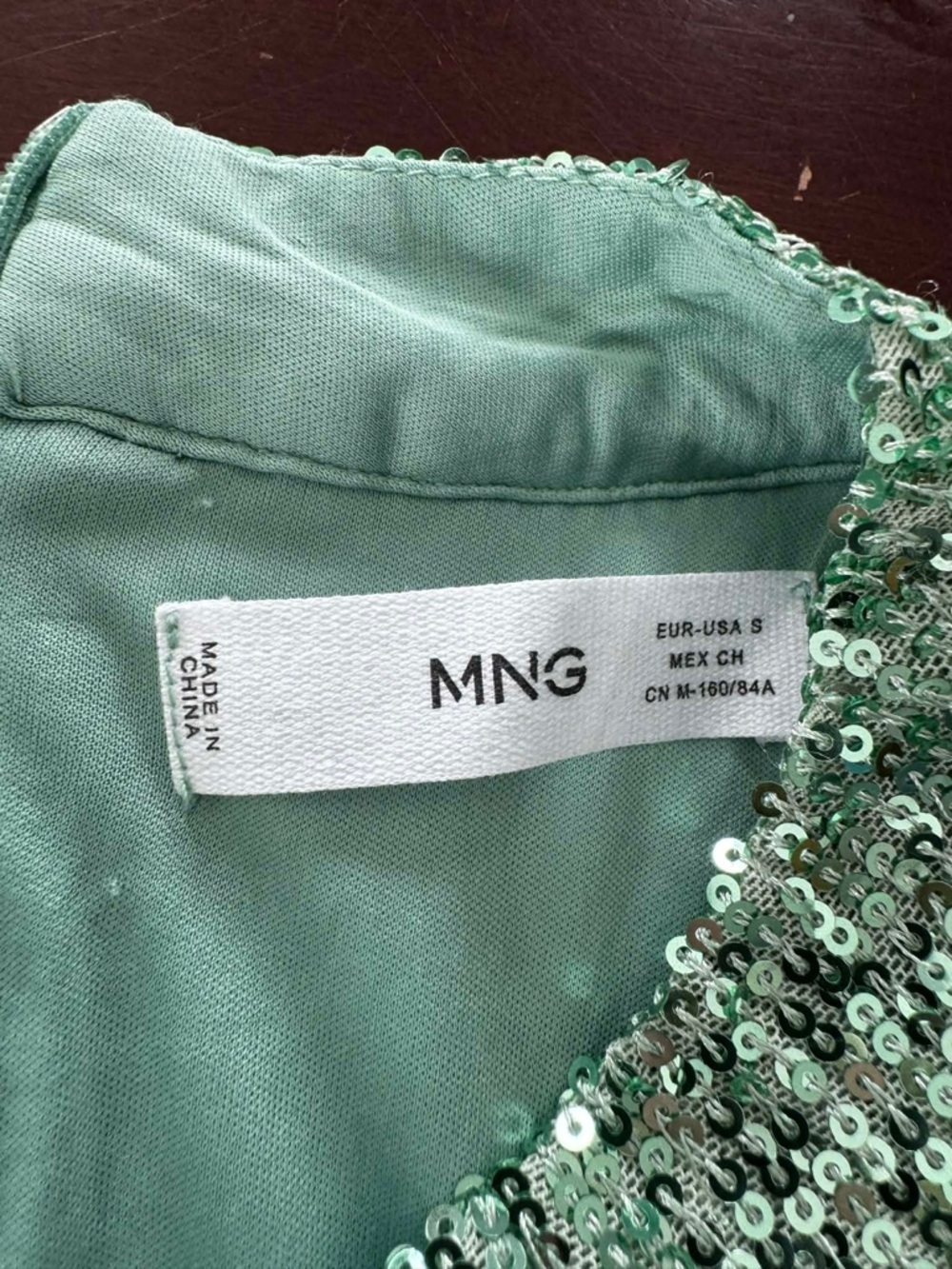 MNG Mango Mint Green Sequin Mermaid Festival Crop Top Burning Man Party Y2K - Picture 3 of 4